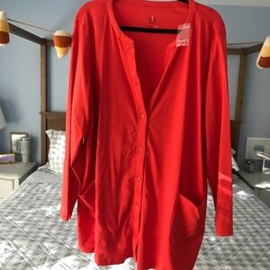 Red Isaac Mizrahi cardigan
